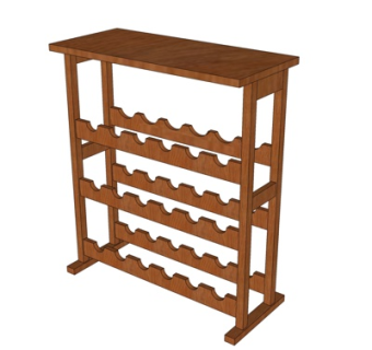 现代实木餐边柜su模型