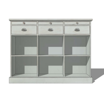 欧式实木餐边柜su模型