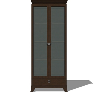 简欧玻璃衣柜su模型