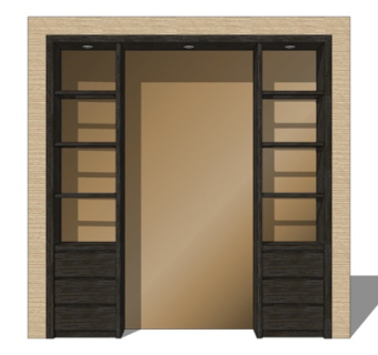 现代实木装饰架su模型