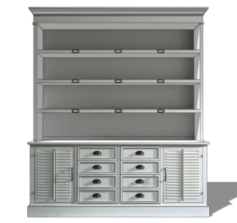 欧式实木酒柜su模型