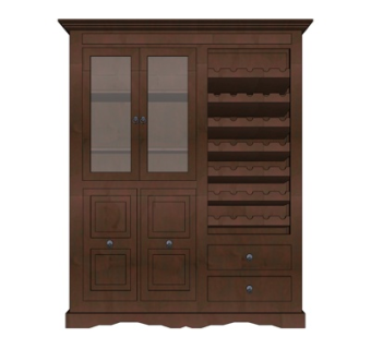 欧式实木衣柜su模型