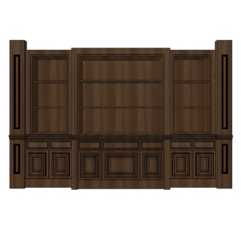 欧式实木酒柜su模型