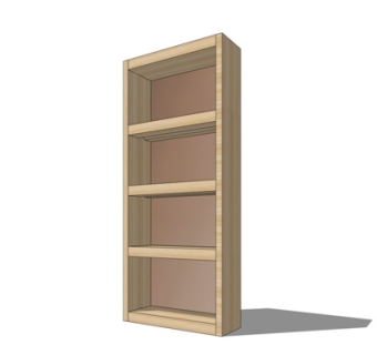 现代实木书柜su模型