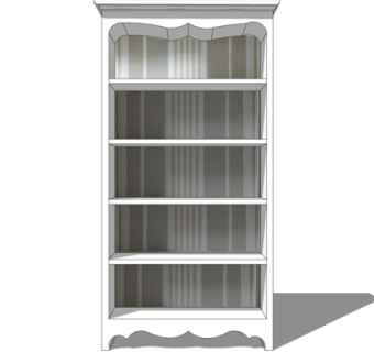 欧式实木书柜su模型