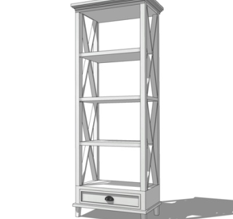 现代实木装饰架su模型