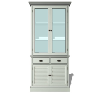 简欧玻璃衣柜su模型
