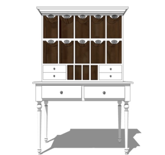 欧式实木书柜su模型