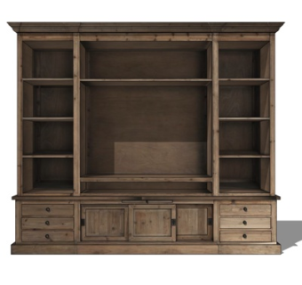 欧式实木衣柜su模型