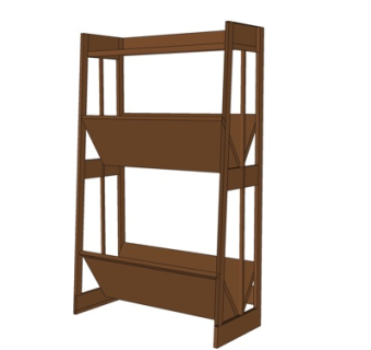 现代实木装饰架su模型