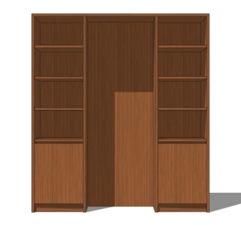 现代实木书柜su模型