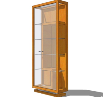 现代实木装饰柜su模型