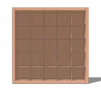 现代实木装饰柜su模型