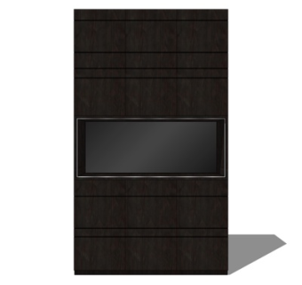 现代实木书柜su模型