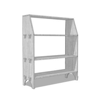 现代实木装饰柜su模型