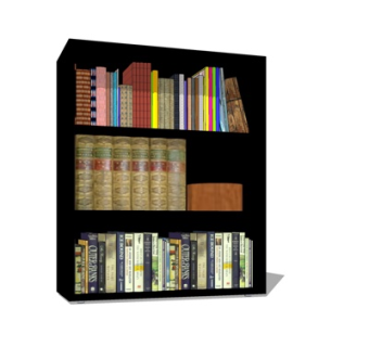 现代实木书柜su模型