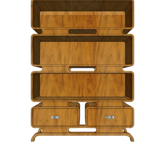 欧式实木装饰柜su模型