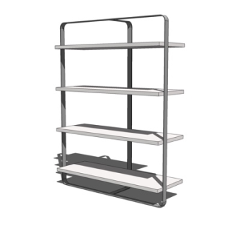 现代实木装饰架su模型