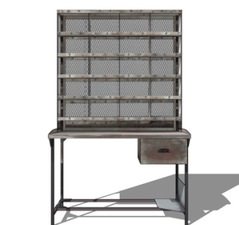 工业风实木装饰柜su模型