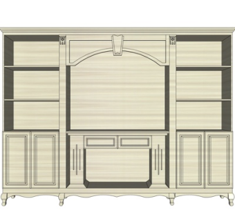 欧式实木书柜su模型