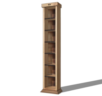 新中式立体式书柜su模型