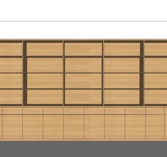 现代实木装饰柜su模型