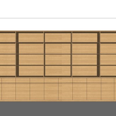 现代实木装饰柜su模型