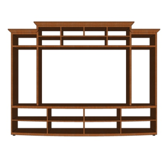 中式实木装饰柜su模型