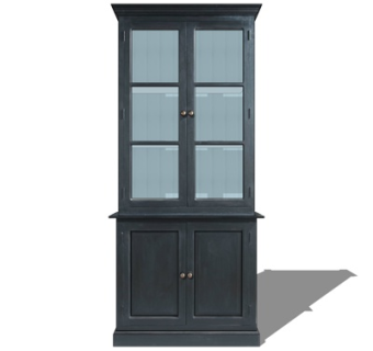 欧式玻璃衣柜su模型
