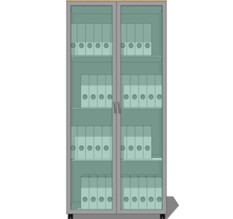现代玻璃书柜su模型