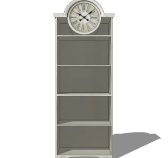 现代实木书柜su模型