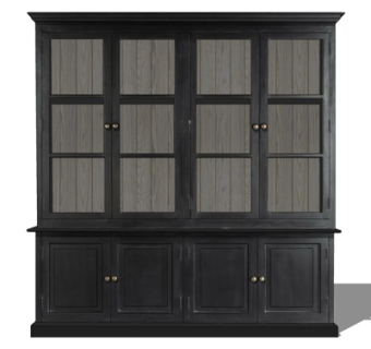 欧式实木装饰柜su模型