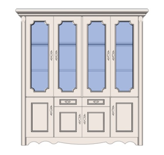 欧式实木装饰柜su模型