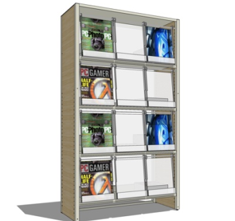 现代实木书柜su模型