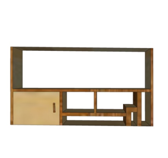 现代实木装饰柜su模型