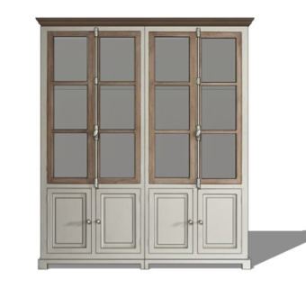 欧式实木衣柜su模型