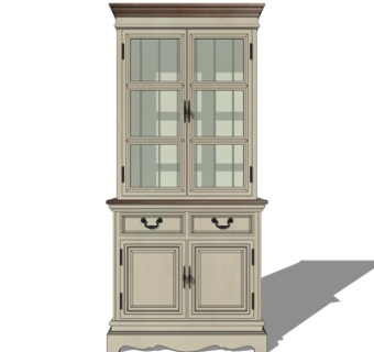 欧式玻璃衣柜su模型