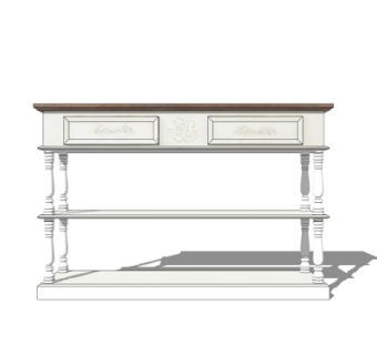 欧式实木边柜su模型