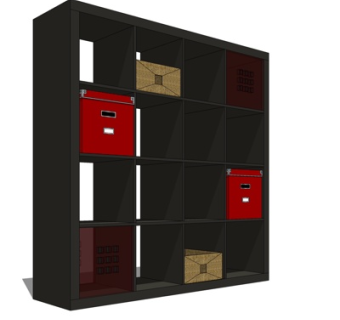 工业风实木装饰柜su模型