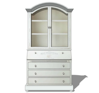 欧式实木装饰柜su模型