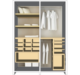 现代实木衣柜su模型