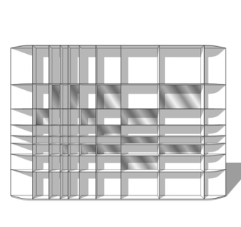 现代实木装饰柜su模型