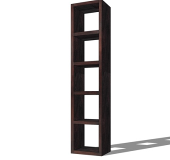 现代实木书柜su模型