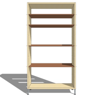 现代实木装饰架su模型