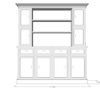 欧式实木装饰柜su模型