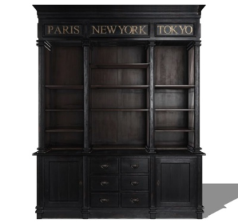 工业风复古书柜su模型