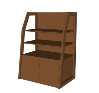 现代实木装饰柜su模型