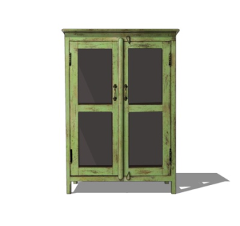 工业风玻璃餐边柜su模型