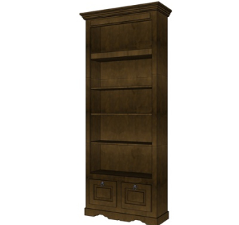 欧式实木书柜su模型