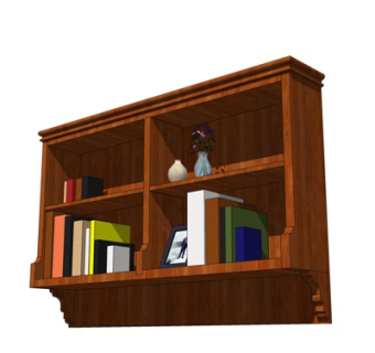 美式实木书柜su模型